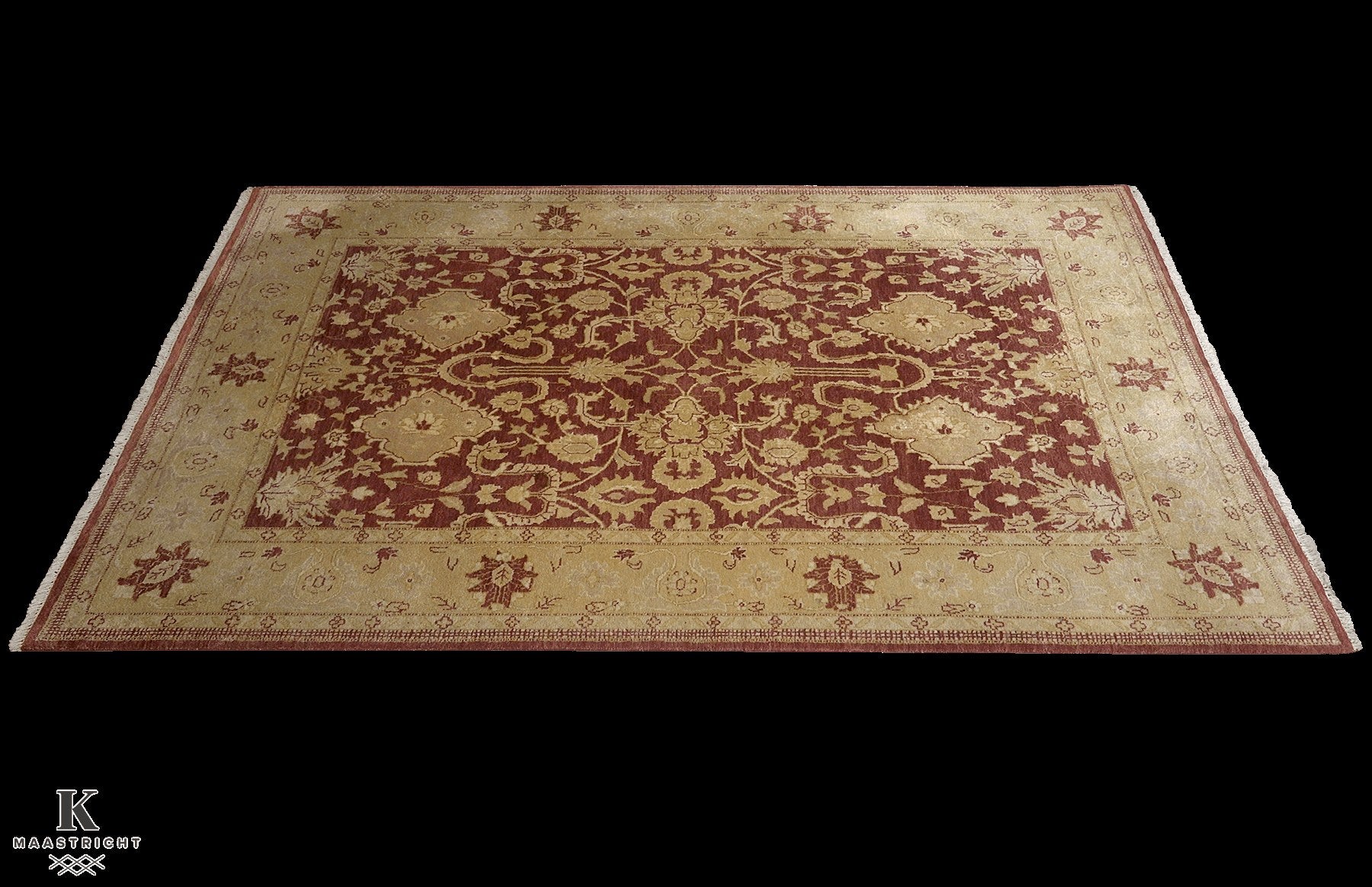 Ghaznavi Farahan vloerkleed in rood van Koreman Exclusive Carpets, handgeknoopt uit wol.