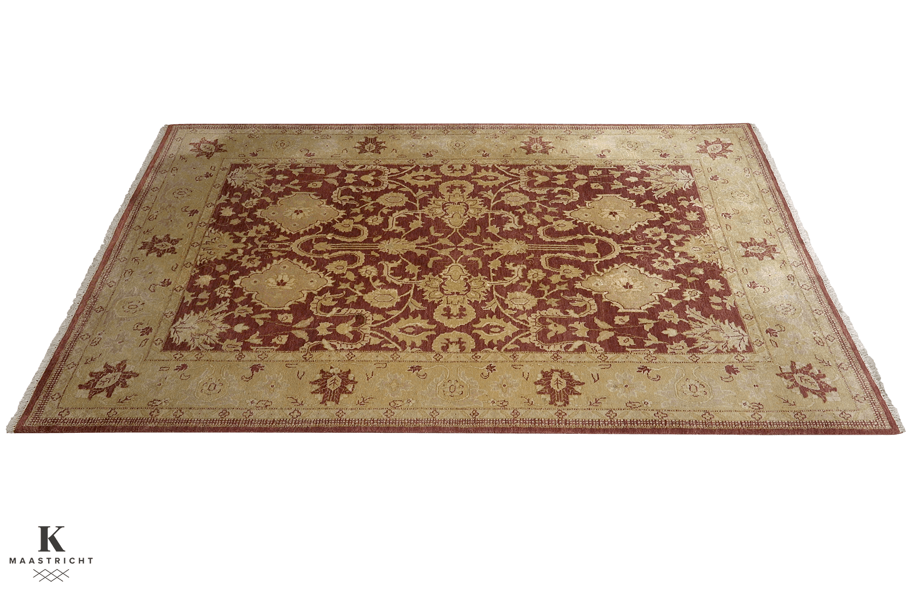 Ghaznavi Farahan vloerkleed in rood van Koreman Exclusive Carpets, handgeknoopt uit wol.