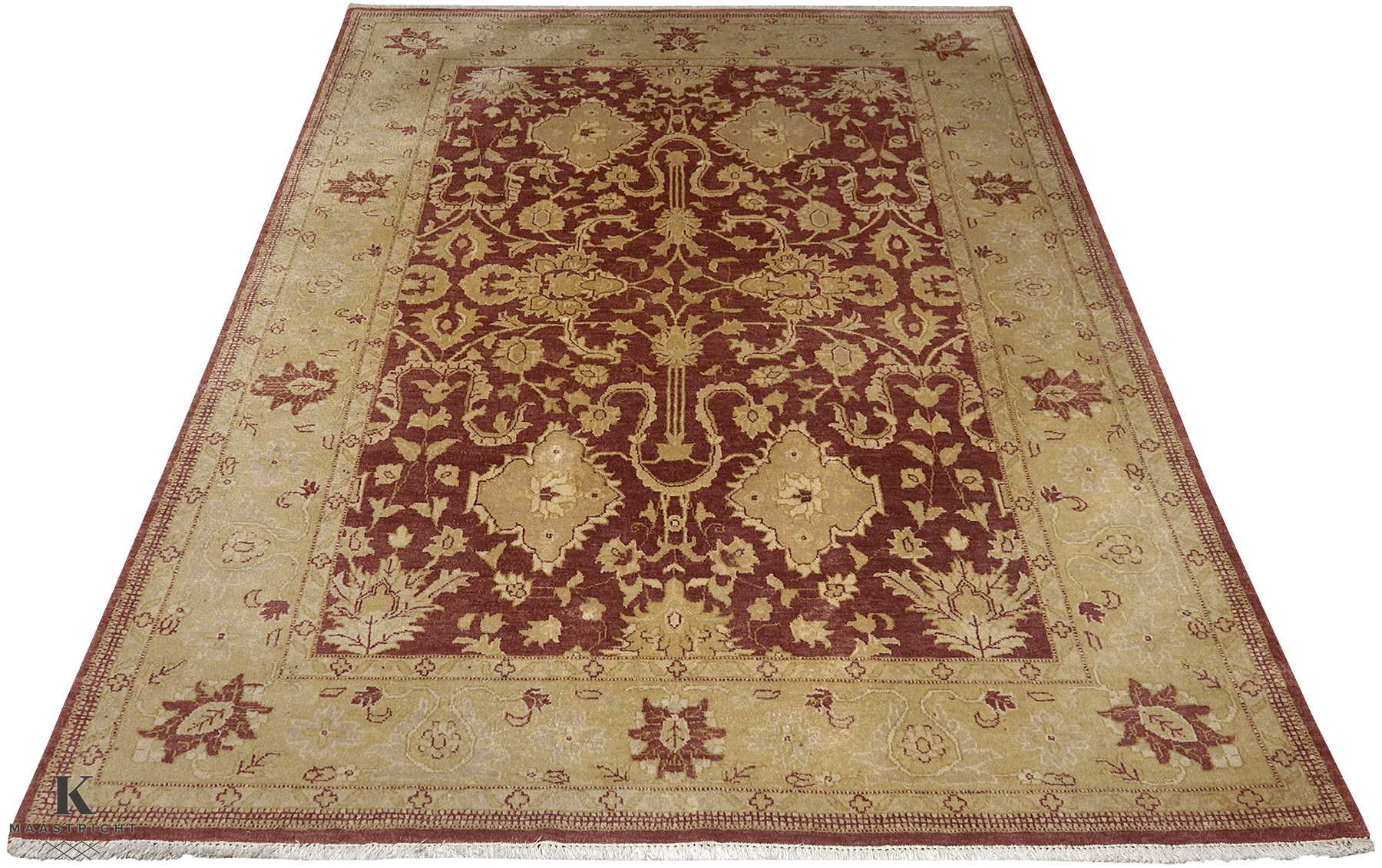 Ghaznavi Farahan vloerkleed in rood van Koreman Exclusive Carpets, handgeknoopt uit wol.