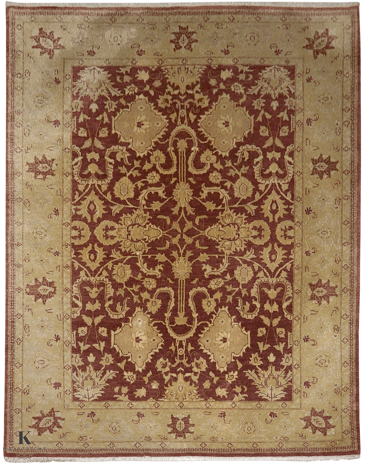 Ghaznavi Farahan vloerkleed in rood van Koreman Exclusive Carpets, handgeknoopt uit wol.