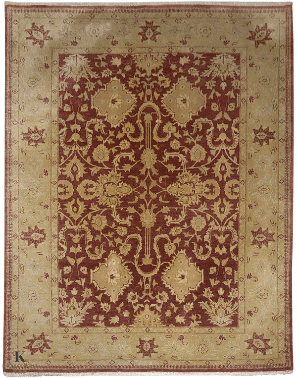 Ghaznavi Farahan vloerkleed in rood van Koreman Exclusive Carpets, handgeknoopt uit wol.