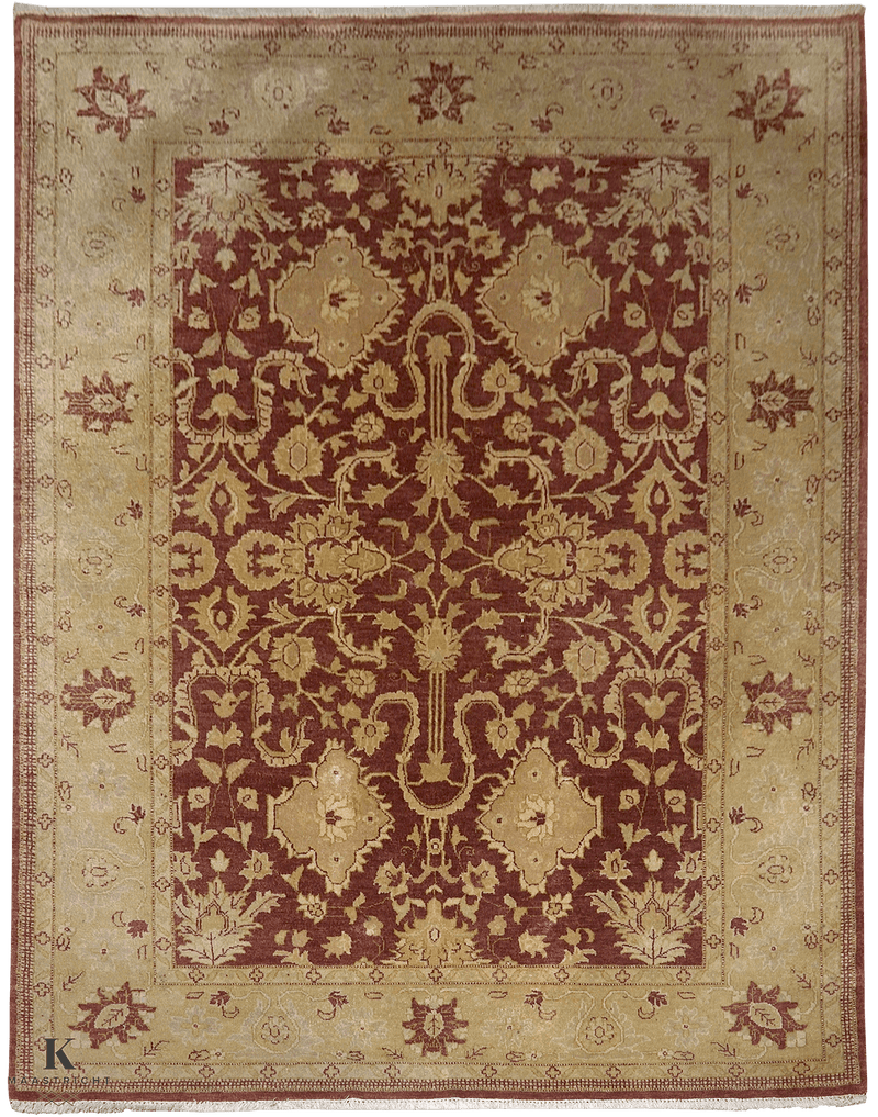 Ghaznavi Farahan vloerkleed in rood van Koreman Exclusive Carpets, handgeknoopt uit wol.