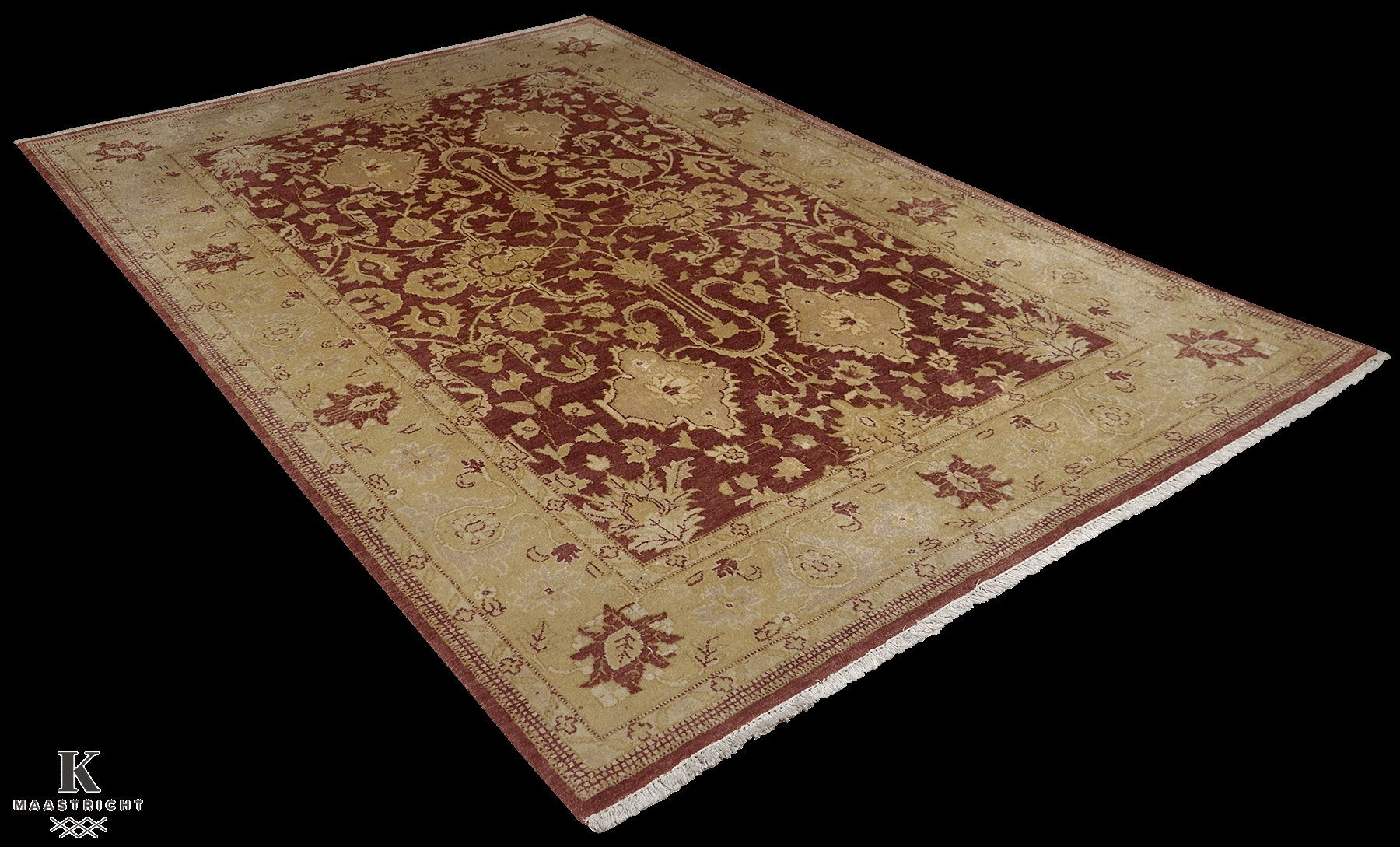 Ghaznavi Farahan vloerkleed in rood van Koreman Exclusive Carpets, handgeknoopt uit wol.