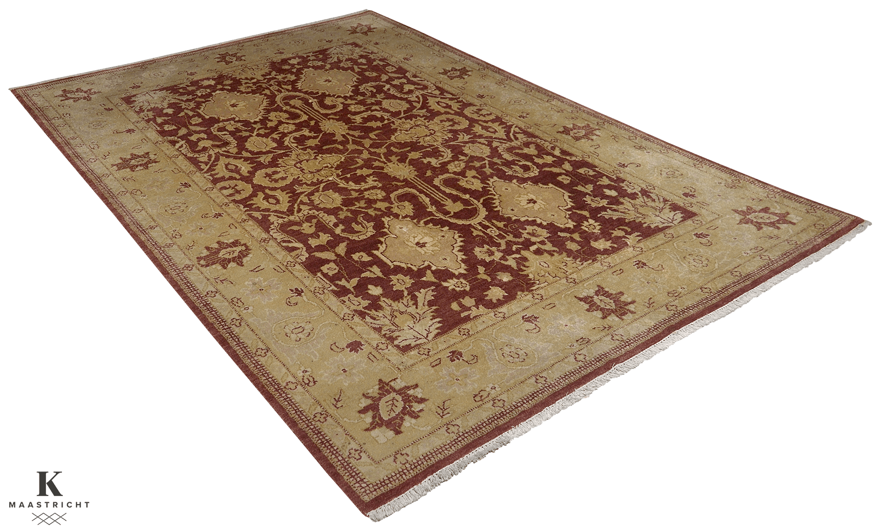 Ghaznavi Farahan vloerkleed in rood van Koreman Exclusive Carpets, handgeknoopt uit wol.