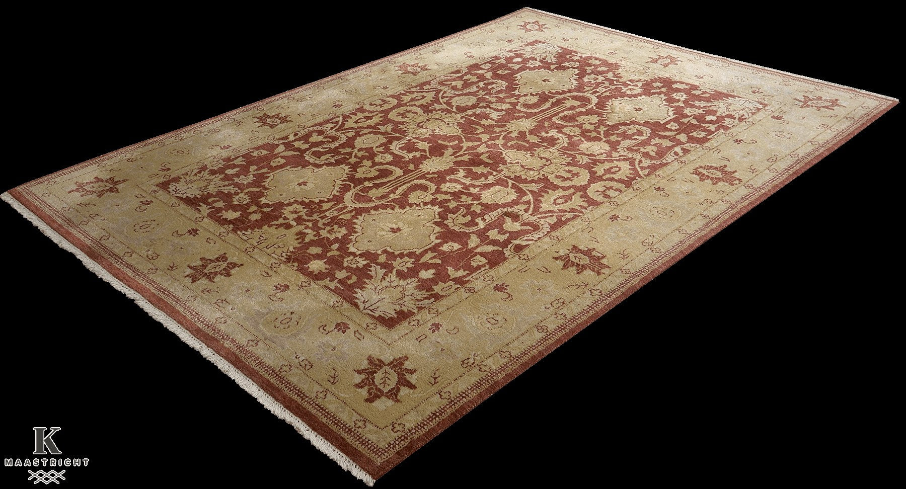 Ghaznavi Farahan vloerkleed in rood van Koreman Exclusive Carpets, handgeknoopt uit wol.