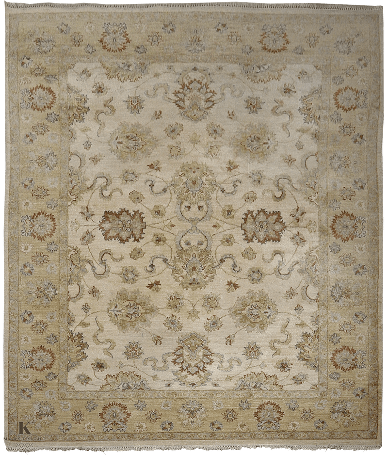 Ghaznavi Farahan 4769 vloerkleed in beige van Koreman Exclusive Carpets, handgeknoopt uit wol.