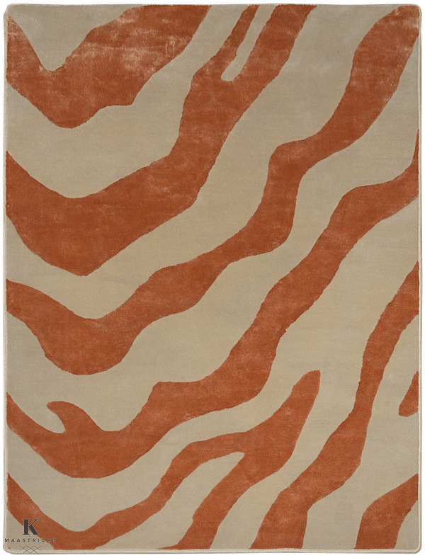 Handtufted Art design tapijt 4948 in oranje-beige van Koreman Exclusive Carpets, gemaakt van wol.
