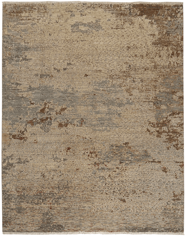 Kashkuli Art tapijt 4555 in bruin-beige van Koreman Exclusive Carpets, handgeknoopt uit wol.