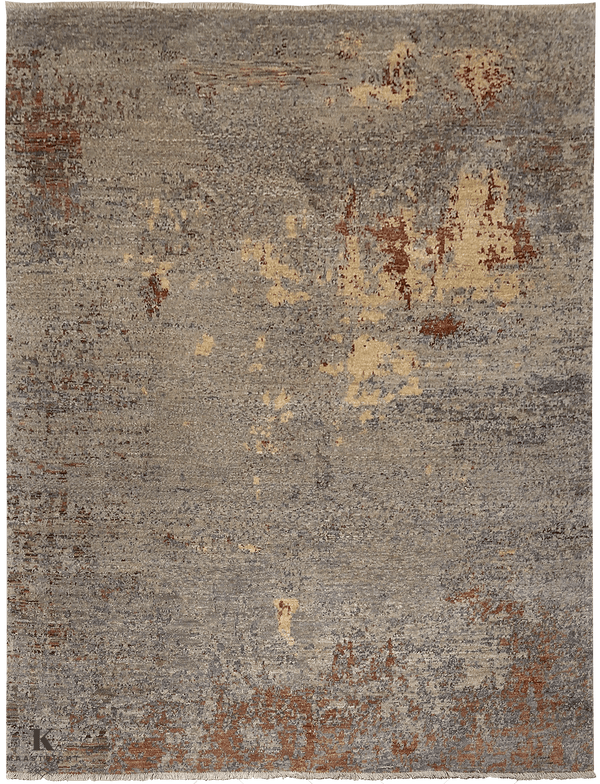 Kashkuli Art tapijt 4602 in grijs van Koreman Exclusive Carpets, handgeknoopt uit wol.