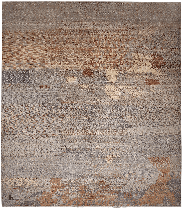 Kashkuli Art tapijt 4987 in grijs van Koreman Exclusive Carpets, handgeknoopt uit wol.