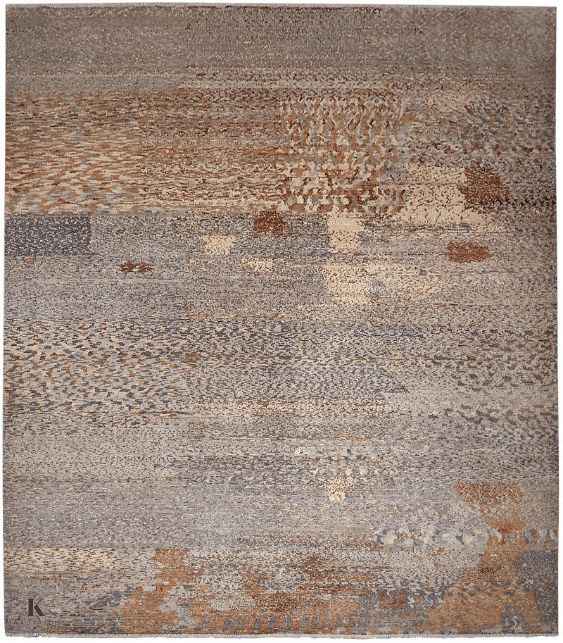 Kashkuli Art tapijt 4987 in grijs van Koreman Exclusive Carpets, handgeknoopt uit wol.