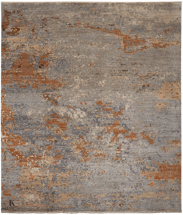Kashkuli Art tapijt 4609 in grijs van Koreman Exclusive Carpets, handgeknoopt uit wol.