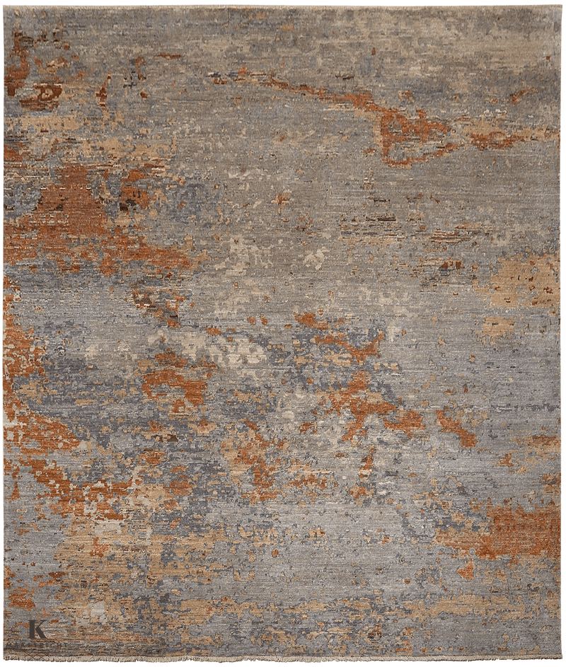 Kashkuli Art tapijt 4609 in grijs van Koreman Exclusive Carpets, handgeknoopt uit wol.