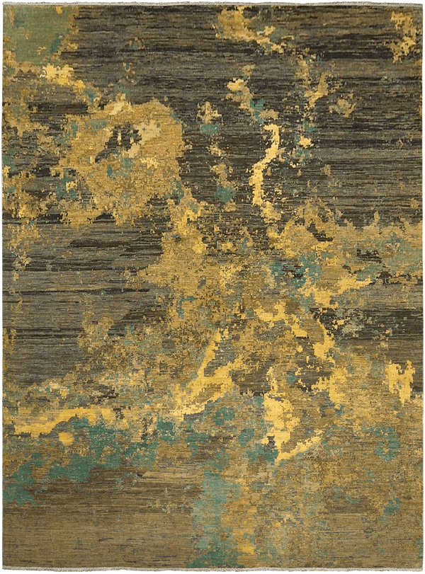 Kashkuli earth vloerkleed in bruin-geel van Koreman Exclusive Carpets, handgeknoopt uit wol.