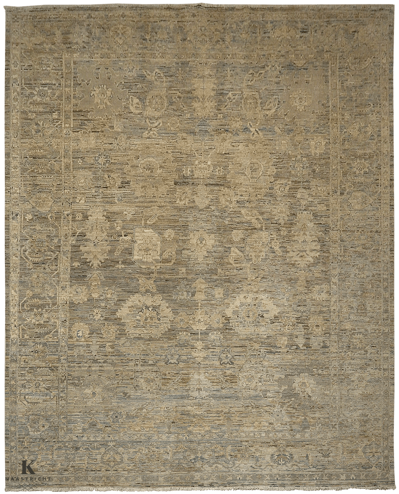 Kashkuli Exclusief tapijt 4607 in beige van Koreman Exclusive Carpets, handgeknoopt uit wol.