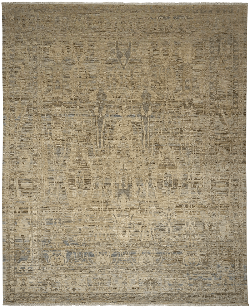 Kashkuli Exclusief tapijt 4444 in bruin-beige van Koreman Exclusive Carpets, handgeknoopt uit wol.