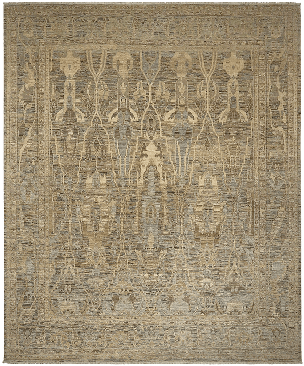 Kashkuli Exclusief tapijt 4443 in bruin-beige van Koreman Exclusive Carpets, handgeknoopt uit wol.