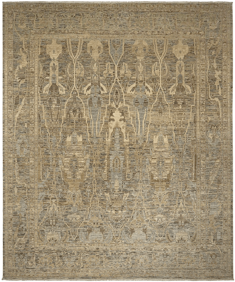 Kashkuli Exclusief tapijt 4443 in bruin-beige van Koreman Exclusive Carpets, handgeknoopt uit wol.