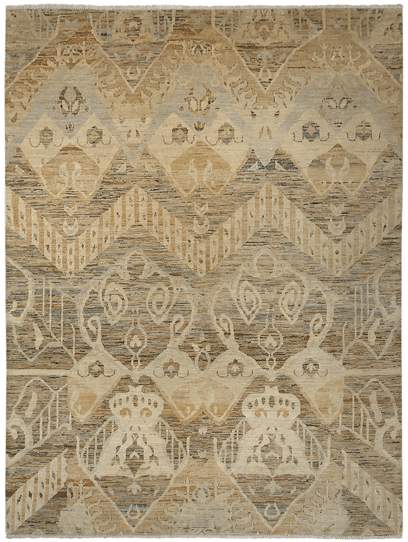 Kashkuli Summer vloerkleed in bruin-beige van Koreman Exclusive Carpets, handgeknoopt uit wol.