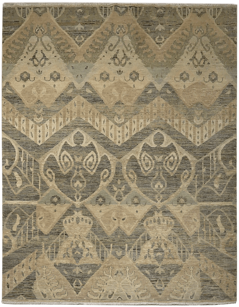 Ancient Design Kashkuli vloerkleed in grijs-beige van Koreman Exclusive Carpets, handgeknoopt uit wol.
