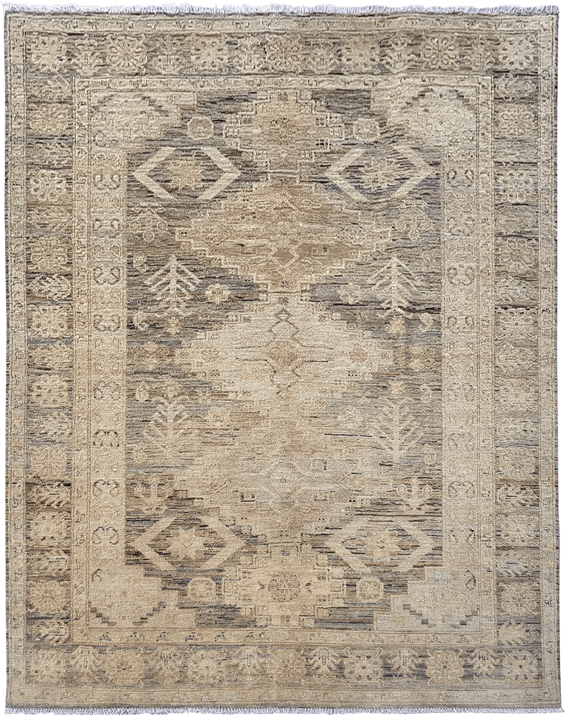 Kashkuli Mexican vloerkleed in grijs-beige van Koreman Exclusive Carpets, handgeknoopt uit wol.