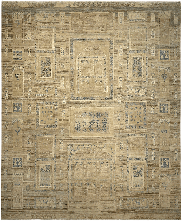 Kashkuli Estate vloerkleed in bruin-beige van Koreman Exclusive Carpets, handgeknoopt uit wol.