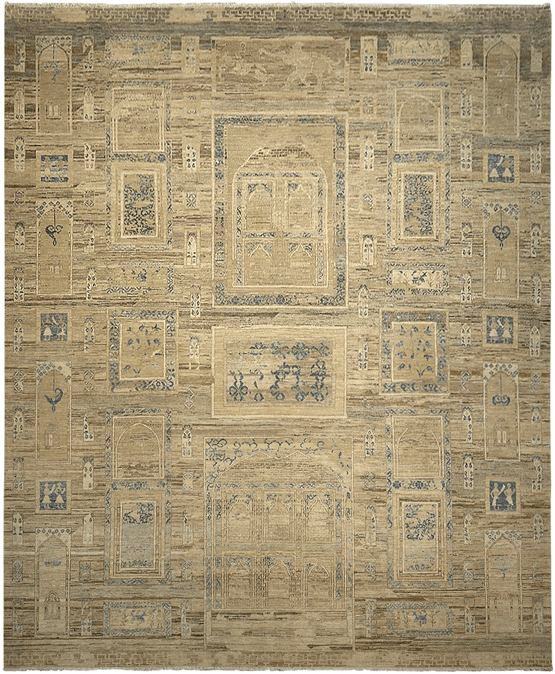 Kashkuli Estate vloerkleed in bruin-beige van Koreman Exclusive Carpets, handgeknoopt uit wol.