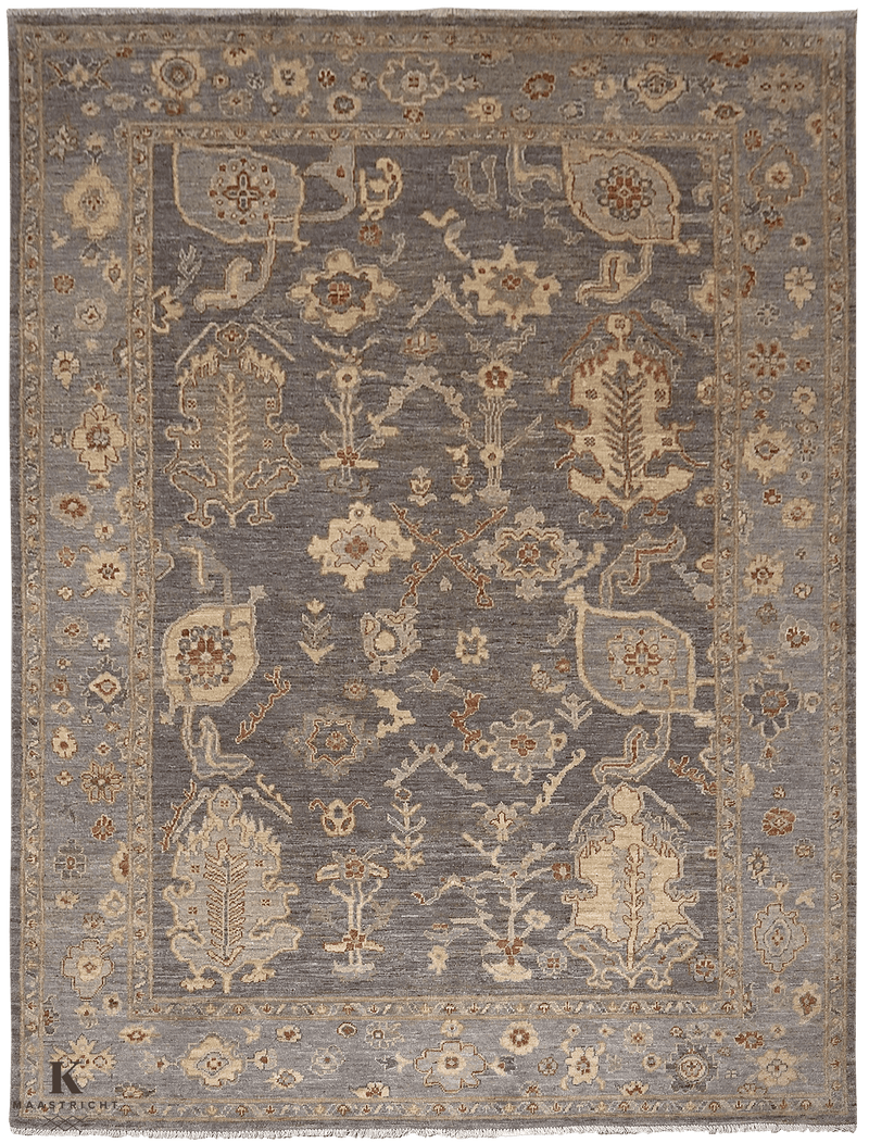 Kashkuli Farahan tapijt 4601 in grijs van Koreman Exclusive Carpets, handgeknoopt uit wol.