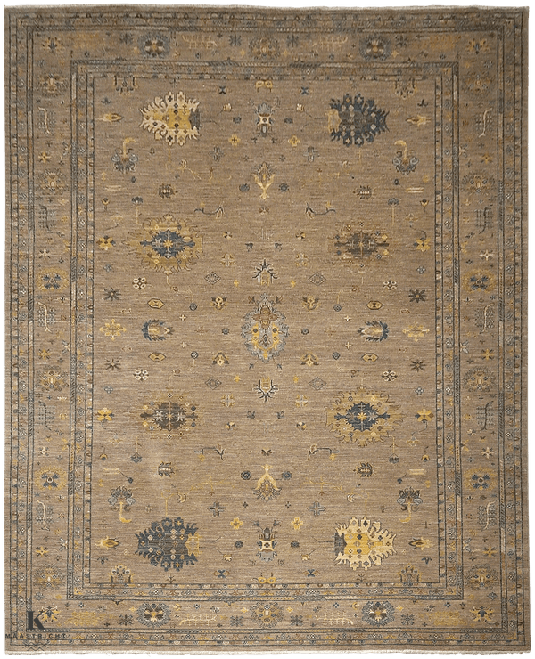 Kashkuli Fine tapijt 4741 in beige van Koreman Exclusive Carpets, handgeknoopt uit wol.