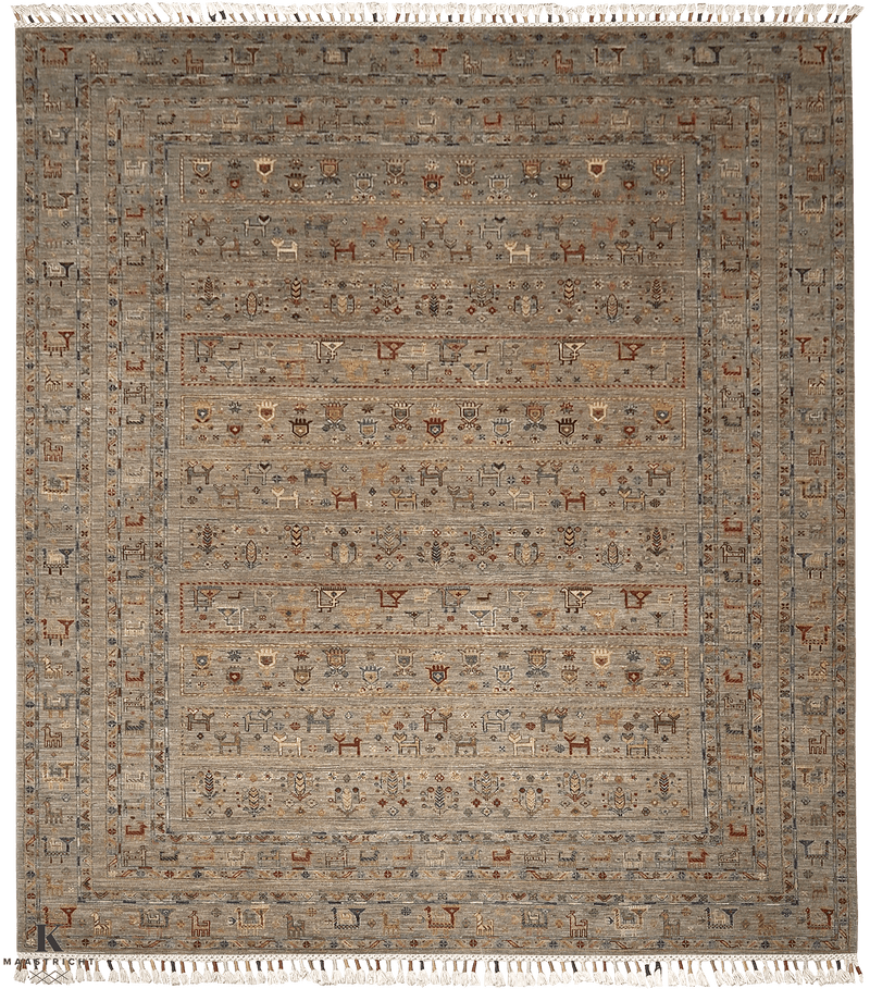 Kashkuli tapijt 4858 in bruin van Koreman Exclusive Carpets, handgeknoopt uit wol.