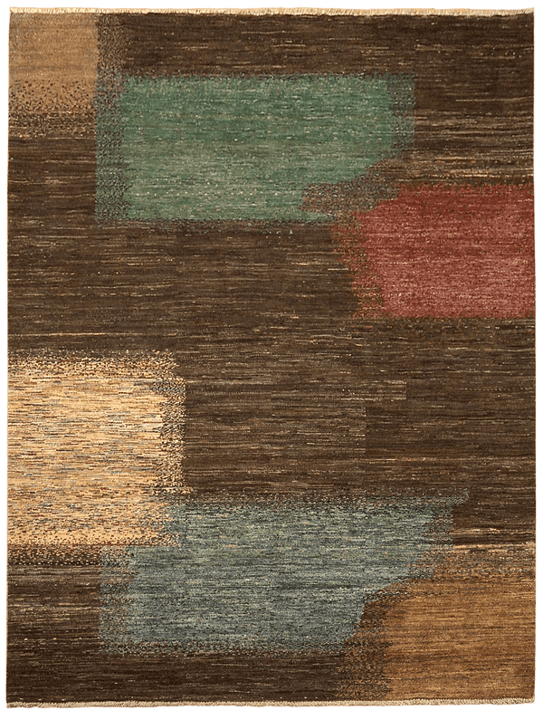 Clouds of Colour vloerkleed in bruin van Koreman Exclusive Carpets, handgeknoopt uit wol.