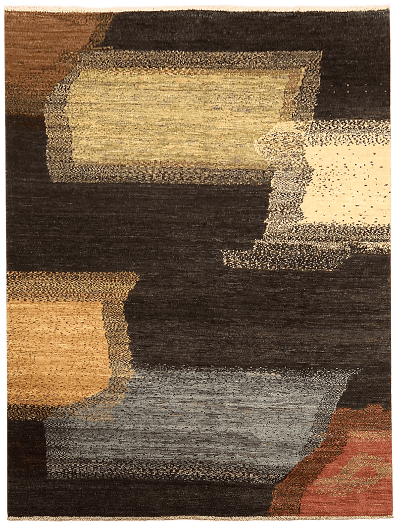 Colourfull Black vloerkleed in zwart van Koreman Exclusive Carpets, handgeknoopt uit wol.