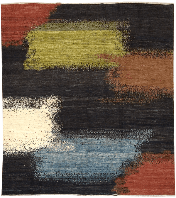 Kashkuli tapijt 4170 in zwart van Koreman Exclusive Carpets, handgeknoopt uit wol.