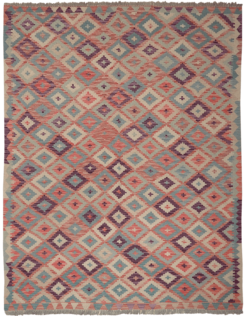 Kelim Maimana tapijt 4492 in paars van Koreman Exclusive Carpets, handgeweven uit wol.