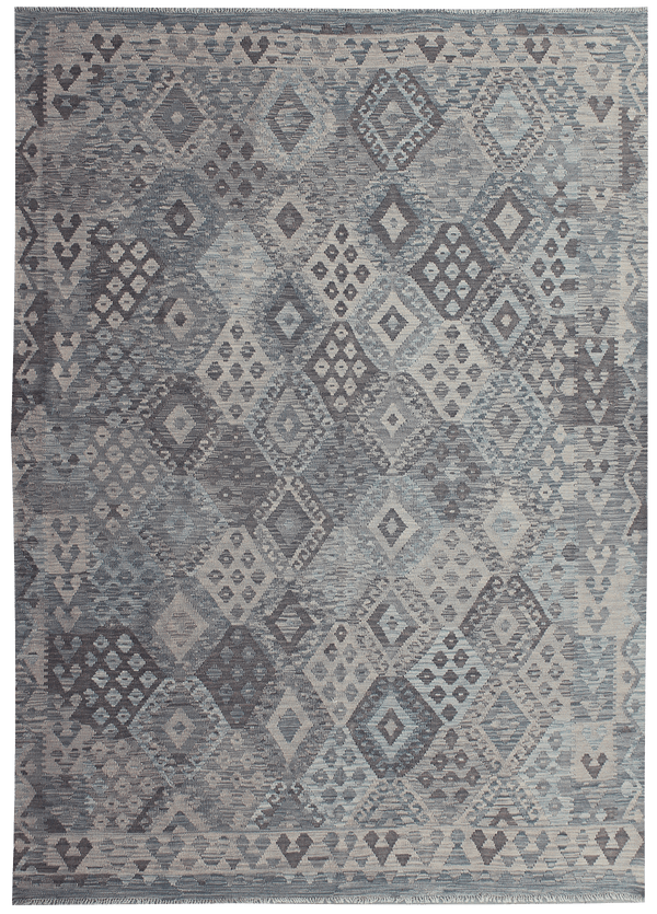 Kelim tapijt 03599 in grijs van Koreman Exclusive Carpets, gemaakt van wol.