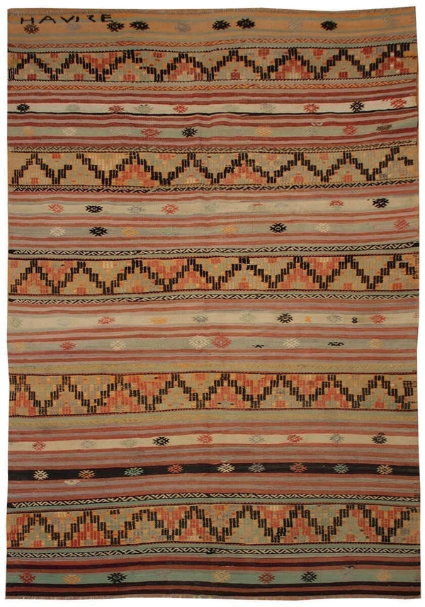 oude Kelim uit Anatol 01522 vloerkleed in rood van Koreman Exclusive Carpets, handgeweven uit wol.
