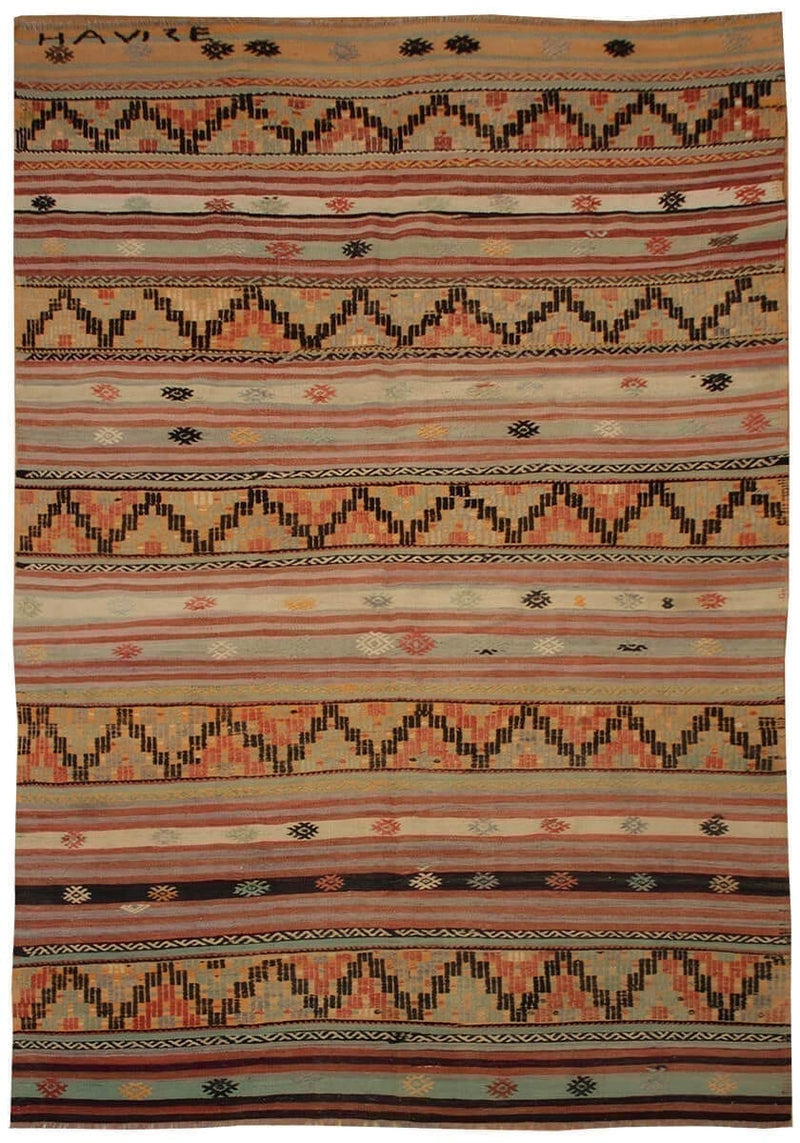 oude Kelim uit Anatol 01522 vloerkleed in rood van Koreman Exclusive Carpets, handgeweven uit wol.