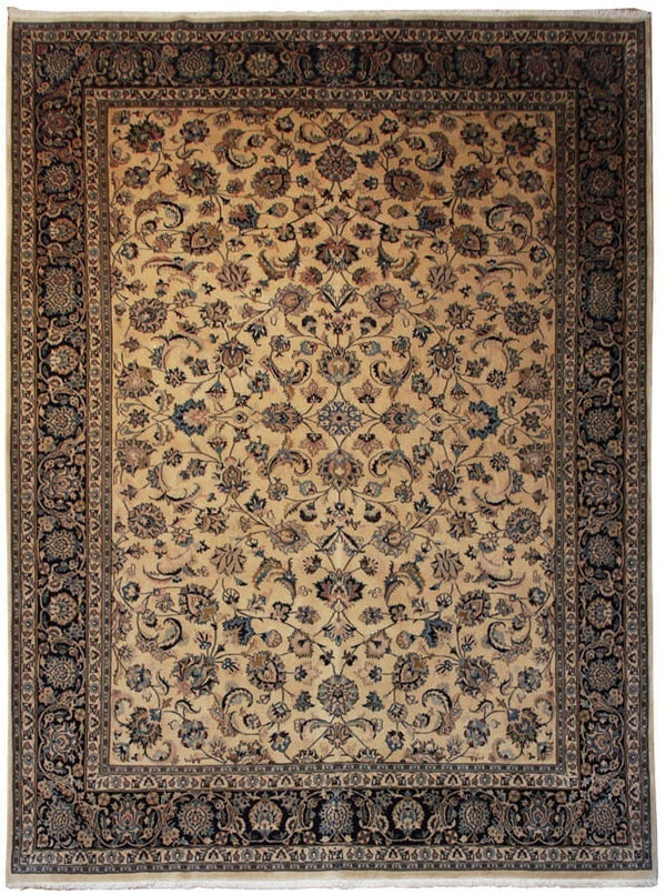 Keshan uit Iran vloerkleed in blauw-beige van Koreman Exclusive Carpets, handgeknoopt uit wol.