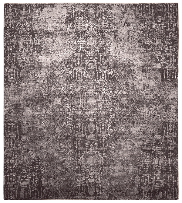 Riviera Lavish Design vloerkleed in grijs-zwart van Koreman Exclusive Carpets, handgeknoopt uit wol.
