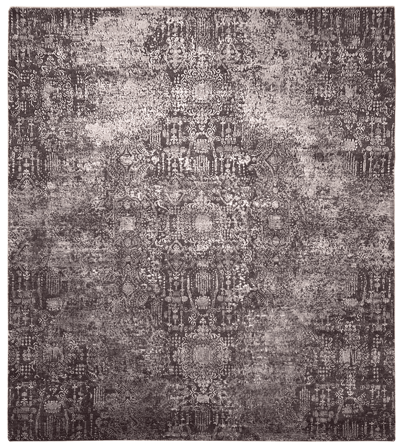 Riviera Lavish Design vloerkleed in grijs-zwart van Koreman Exclusive Carpets, handgeknoopt uit wol.