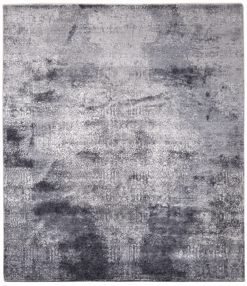 Riviera Mystrious Gray Design vloerkleed in grijs-zwart van Koreman Exclusive Carpets, handgeknoopt uit wol.