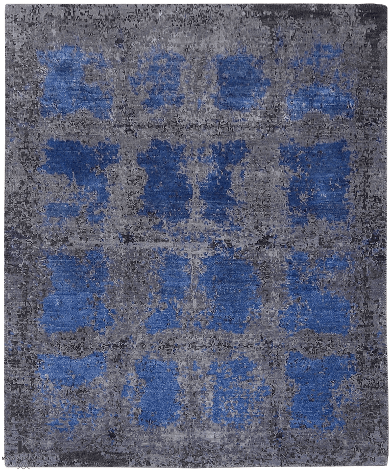 Lavish Fine Design 03815 vloerkleed in blauw-zwart van Koreman Exclusive Carpets, handgeknoopt uit wol.