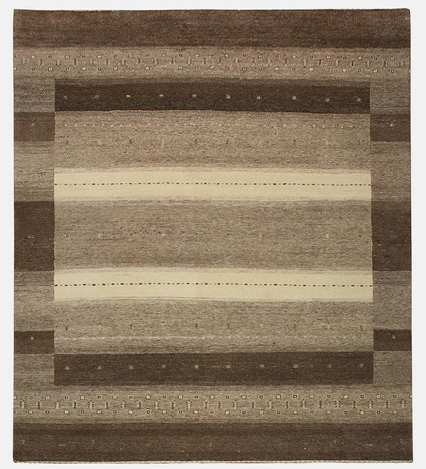 Loribaft tapijt 00117 in bruin-beige van Koreman Exclusive Carpets, handgeknoopt uit wol.