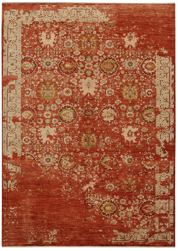 Mamluk design tapijt in rood van Koreman Exclusive Carpets, handgeknoopt uit wol.