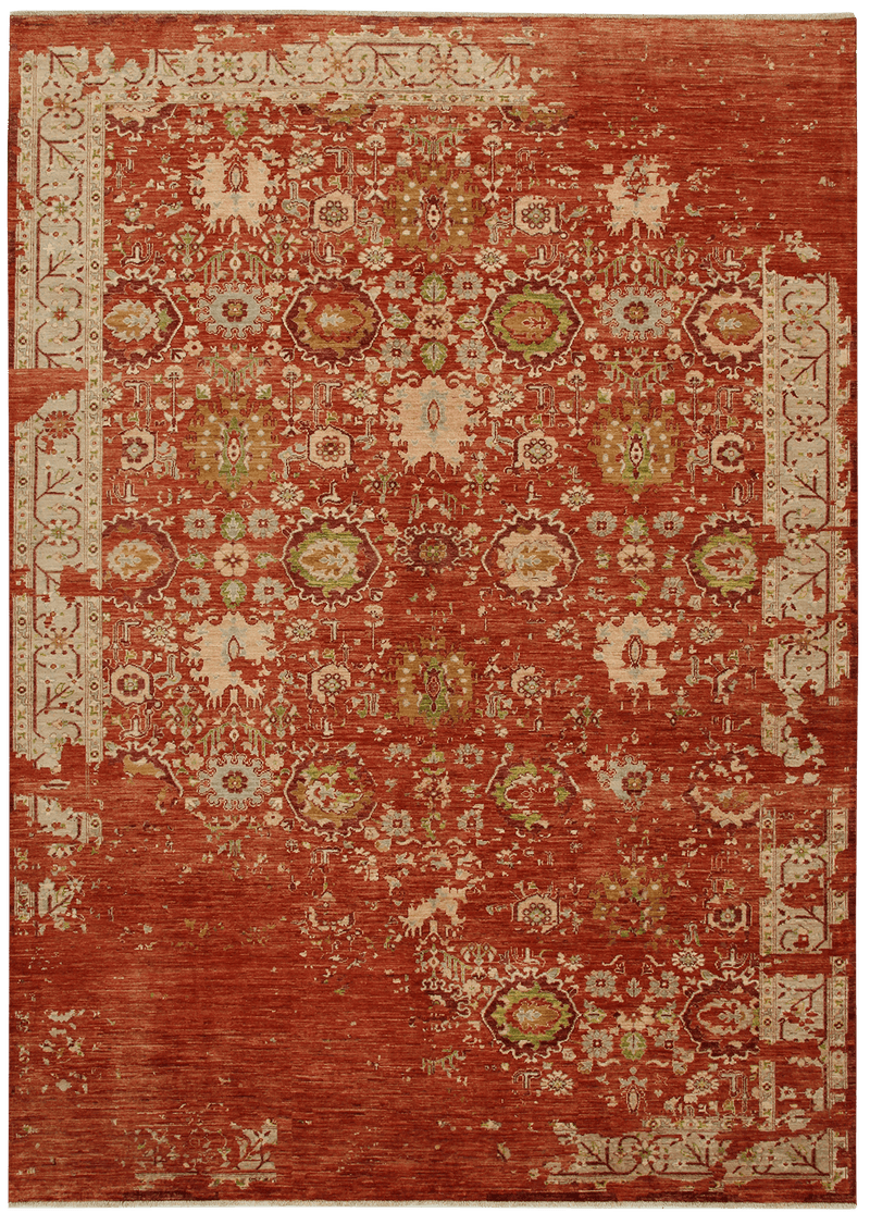 Mamluk design tapijt in rood van Koreman Exclusive Carpets, handgeknoopt uit wol.