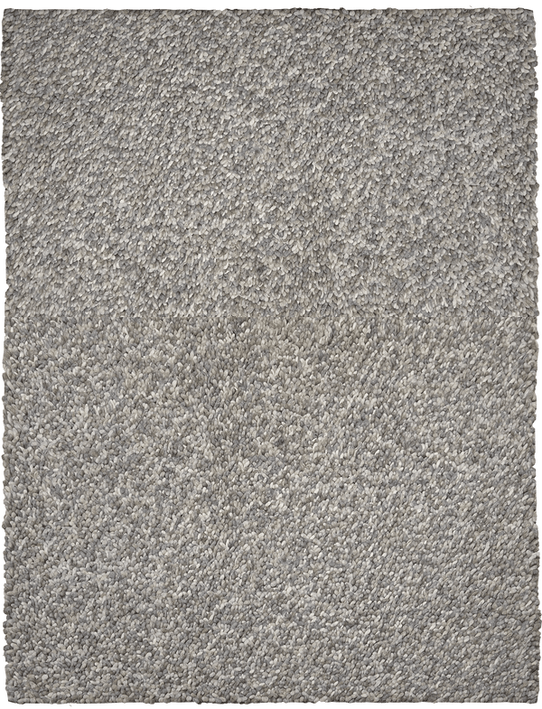 Caso modern tapijt 3965 in grijs van Koreman Exclusive Carpets, handgeweven uit wol en jute.
