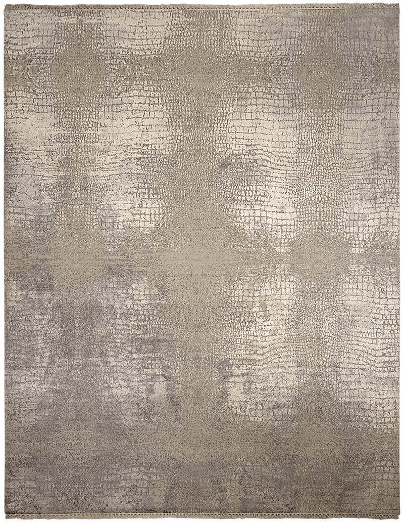 Loricata Mosaic Design vloerkleed in paars-grijs van Koreman Exclusive Carpets, handgeknoopt uit wol en zijde.