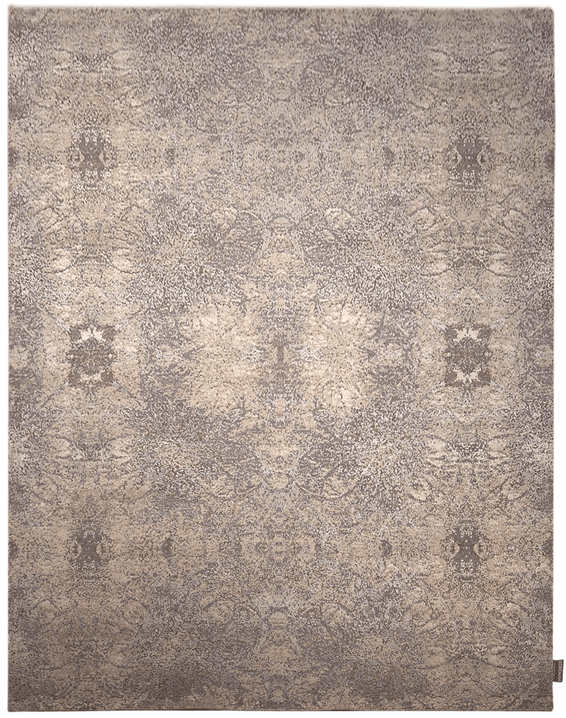 Mystery Design tapijt in grijs-beige van Koreman Exclusive Carpets, handgeknoopt uit wol.