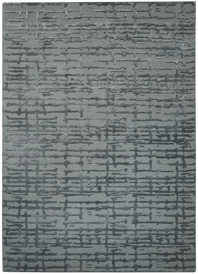 Noble design tapijt petrol in groen-grijs van Koreman Exclusive Carpets, gemaakt van wol.