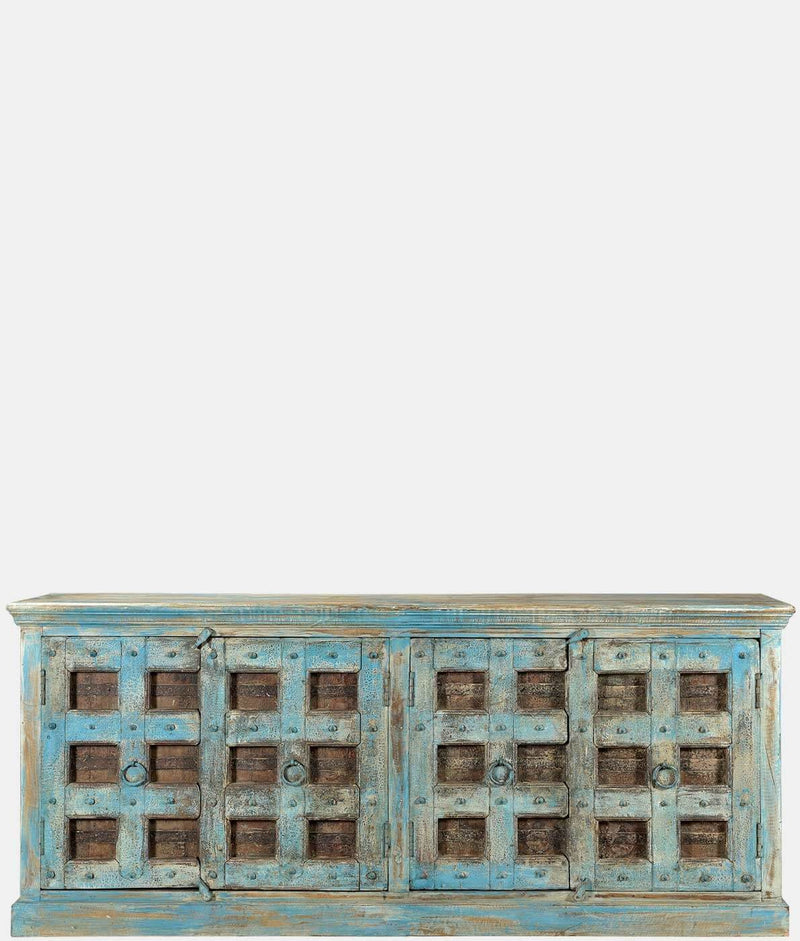 Oud dressoir uit India 03356 in blauw van Koreman Exclusive Carpets.